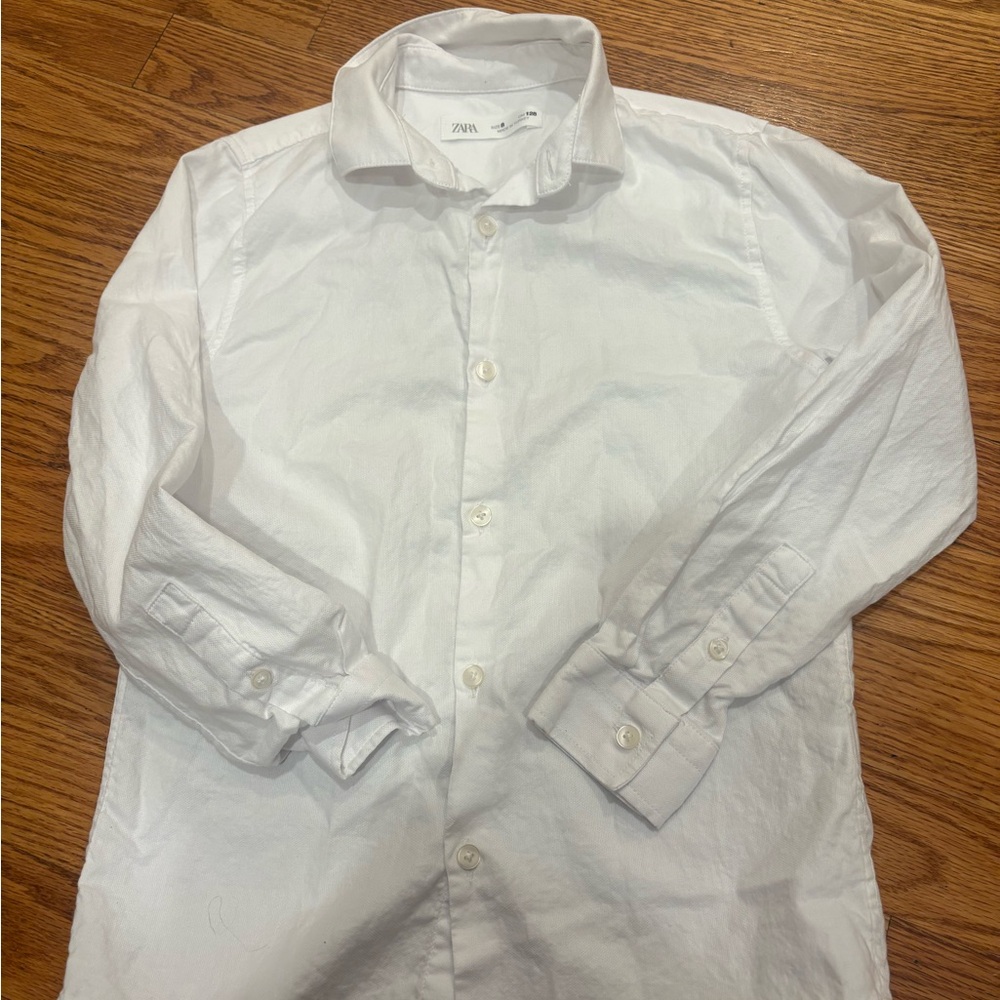 Zara boys size 8 White Button-Down Shirt for Kids